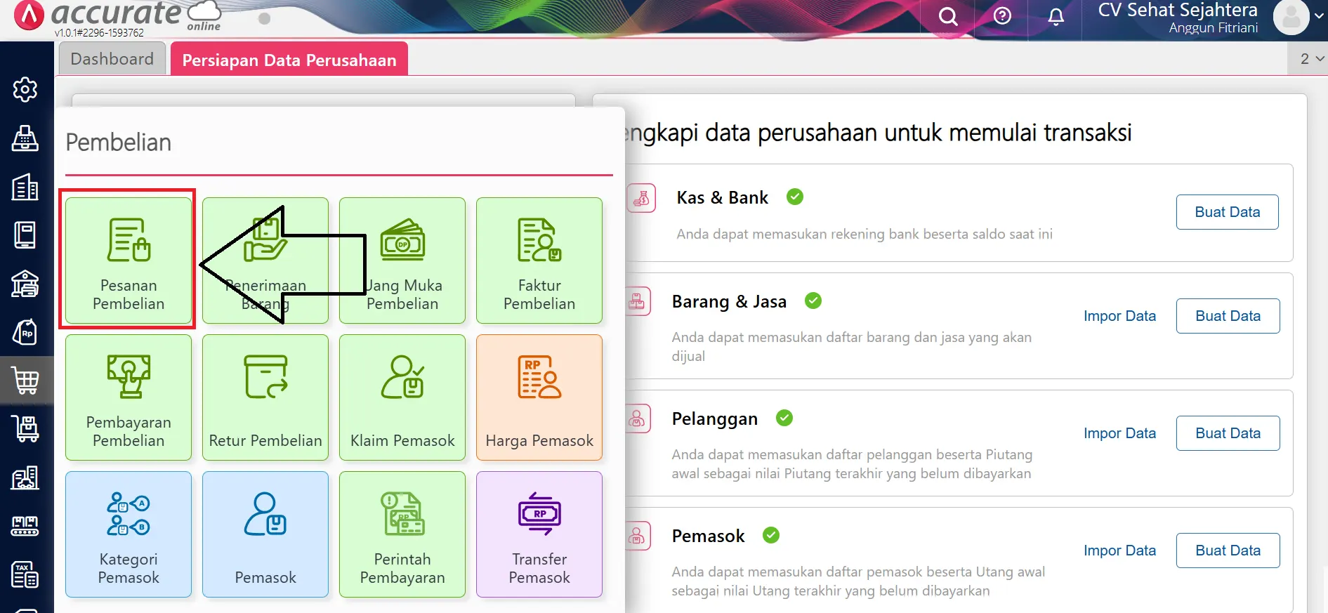membatalkan pesanan pembelian Accurate Online